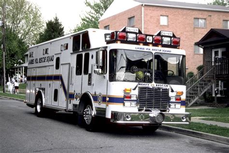 Laurel`s Heavy Duty Rescue Squad Truck In Laurel Maryland Editorial