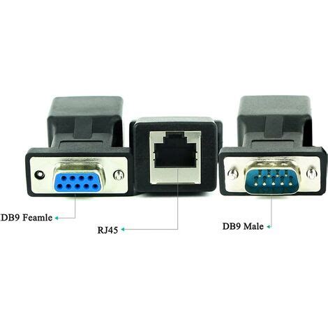 Adaptateur RJ45 vers RS232 Port série DB9 9 broches mâle vers RJ45