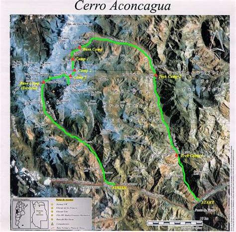 Map of Aconcagua showing our... : Photos, Diagrams & Topos : SummitPost