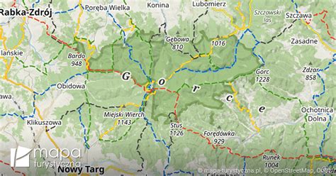 Gorcza Ski Park Narodowy Mapa Szlak W Turystycznych Mapa Turystyczna Pl