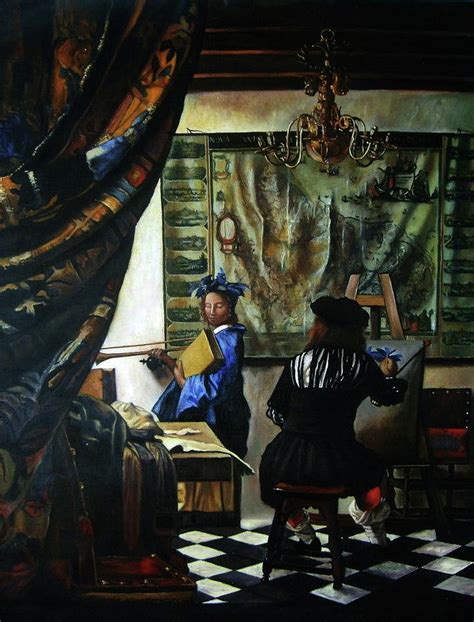 Vermeer- The allegory of painting reproduction Painting by Flamur ...