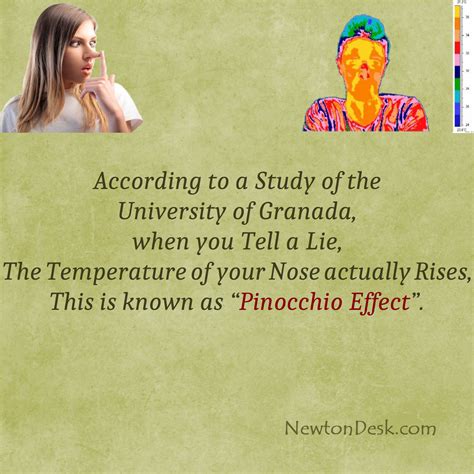 When You Tell A Lie, Your Nose Temperature Raises - Pinocchio Effect