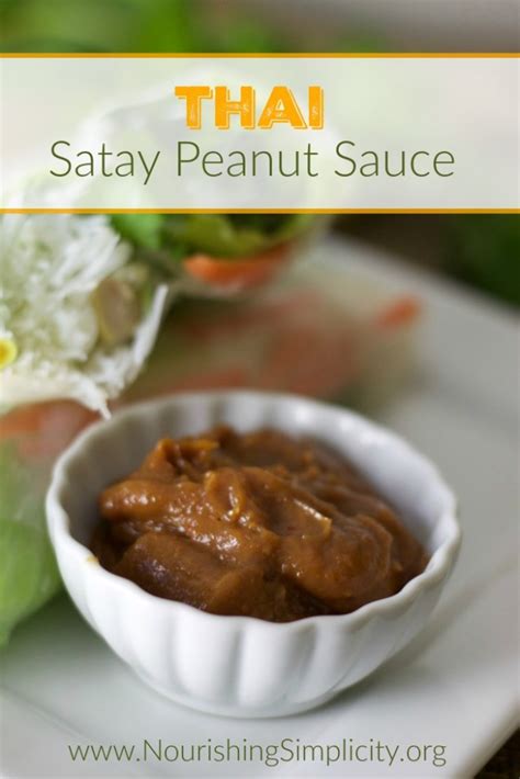 Thai Satay Peanut Sauce Nourishing Simplicity