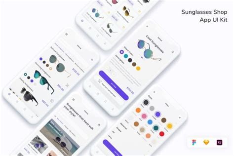 Sunglasses Shop App UI Kit Graphic By Betush Creative Fabrica