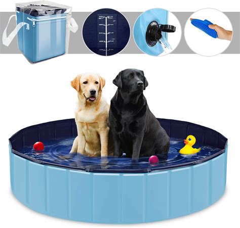 YAOBLUESEA Dog Paddling Pool, 160x30CM Doggy Swimming Pool Foldable Pet ...