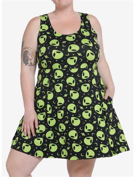 Social Collision Green Alien Dress Plus Size Hot Topic