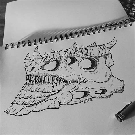 Dragon Skull Drawing at PaintingValley.com | Explore collection of ...