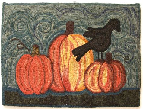 Pumpkins And Crow Crafts Rug Hooking Crafty