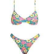 Amazon VOLAFA Women S Triangle Bikini Set String Swimsuit Print