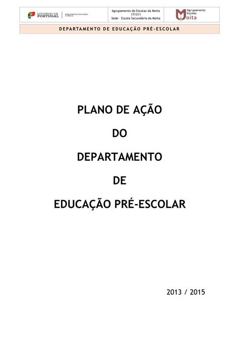 PDF PLANO DE AÇÃO DO DEPARTAMENTO DE EDUCAÇÃO PRÉ joomla esmoita