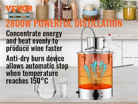 Vevor Destilar Alcohol Destilador De De Agua L Alambique De W