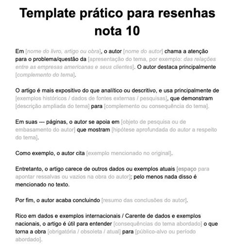 Como Fazer Resenha Cr Tica Nota Modelos E Exemplos