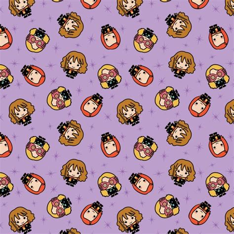 Harry Potter Cotton Fabric By The Yard Kawaii Girl Toss Etsy