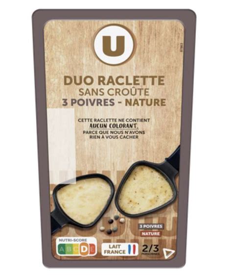 Fromage Raclette Sans Croute Duo Nature Poivre U G Bam