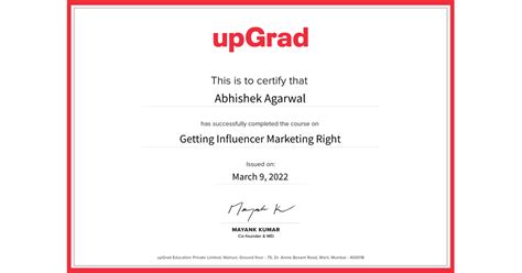 Upgrad Priceless Learning Programs From Upgrad • Abhishek Agarwal • Upgrad Influencer