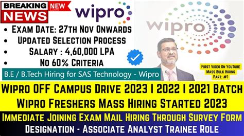 Wipro Off Campus Recruitment Drive Batch Wipro