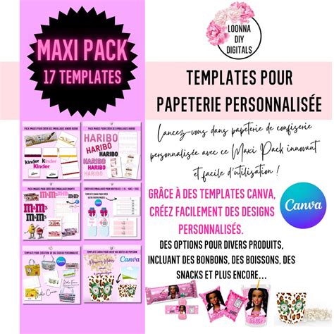 Maxi Pack de Templates de Papeterie Personnalisée Créez vos Etsy France