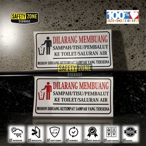 Jual Sign Sticker Dilarang Membuang Sampah Kedalam Toilet Saluran Air