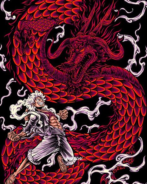 Luffy gear 5 vs kaido dragon tshirt illustration | Tshirt illustration, Dragons tshirt ...