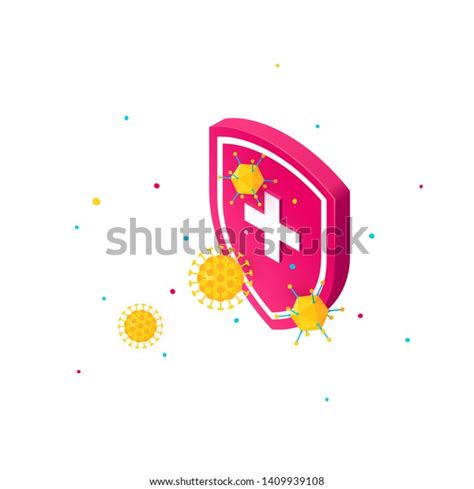 Immune System Concept Medical Shield Surrounded Stock Vector Royalty