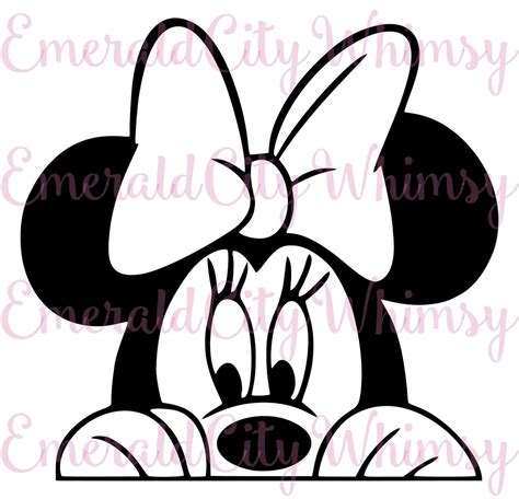 Minnie Mouse Peeking Svg Minnie Mouse Face Svg Disney Svg Etsy In