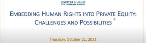 Embedding Human Rights Into Private Equity Challenges And