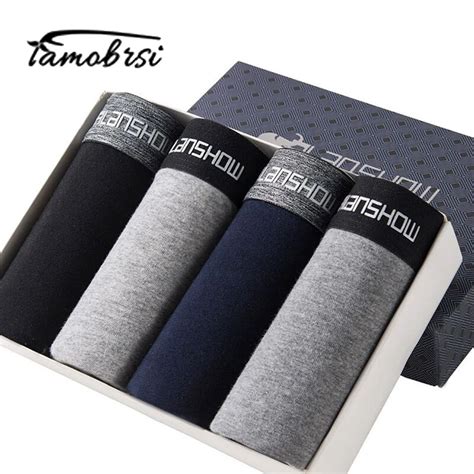 4pcs Lot Brand Boxer Mens Underwear Cotton Man Short Colorful Breathable Solid Shorts Boxer Pure