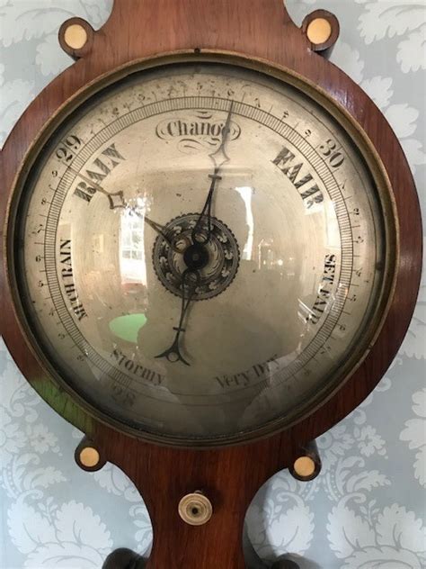 A William Iv Rosewood Wheel Barometer Circa 1830 Ogee Finial Dry