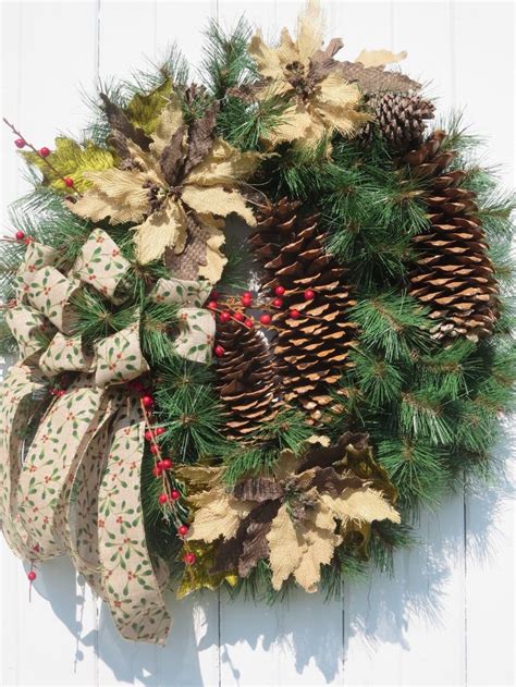 Xl Winter Christmas Fall Wreath Farmhouse Lodge Cabin Door Wreath