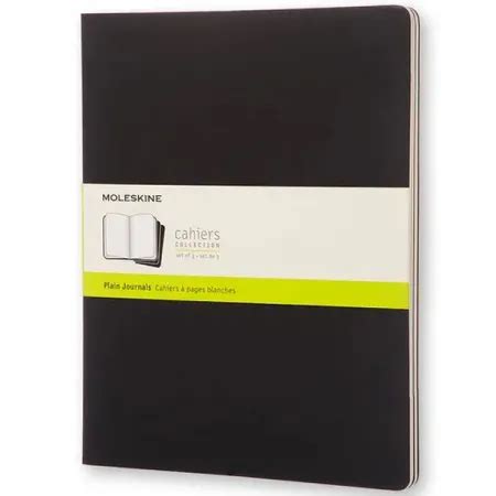 Caderneta Moleskine Cahier Preto Conjunto 3 Unidades Sem Pauta