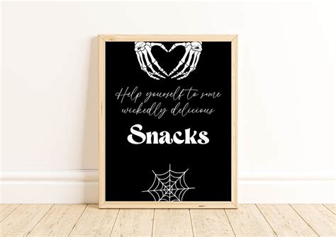 Halloween Party Snacks Sign Printable Halloween Party - Etsy