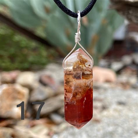 Your Choice Hand Crafted Red Amphibole Quartz Crystal Pendant Etsy