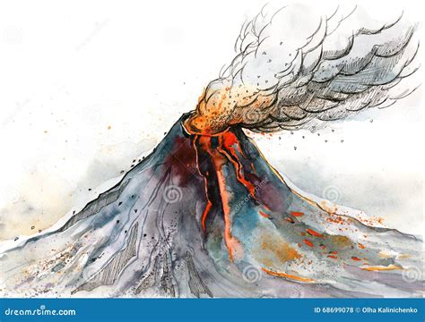 Volcano Stock Photography CartoonDealer 68699078