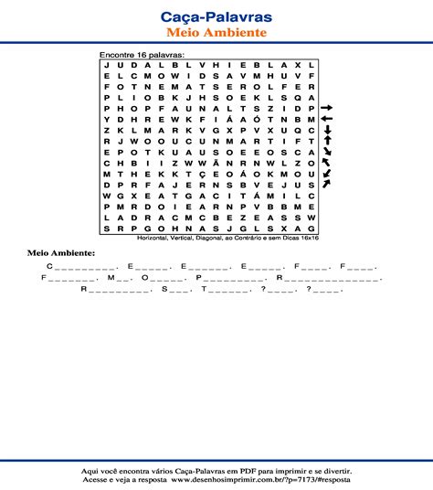 Ca A Palavras De Meio Ambiente Imprimir Desenhos Imprimir