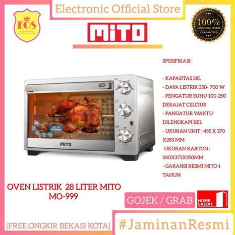 Jual Oven Listrik Mito Mo 999 Mito Oven Listrik 28 Liter Lowwat 350