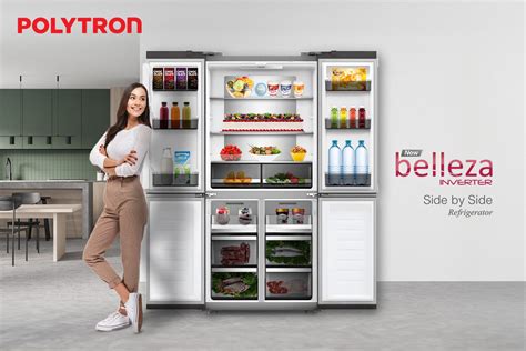 Polytron Rilis Kulkas Side By Side Belleza Pintu