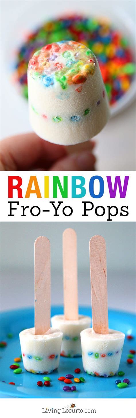 Rainbow Fro Yo Pops Yogurt Dessert Food Party Desserts