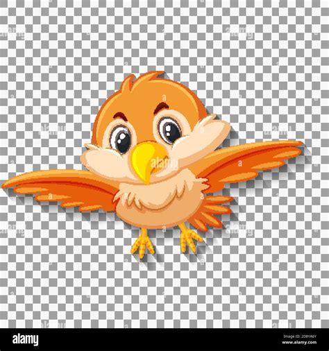 Cute Orange Bird Cartoon Character Illustration Stock Vector Image