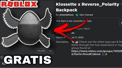 Consigue Mochila Egg De Klossette Gratis En Roblox Evento Klossette