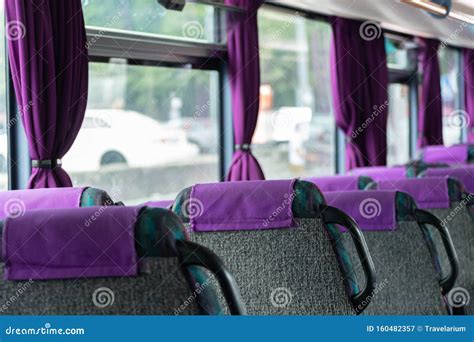 Comfortable Bus Seats Backs without Passengers. Intercity Coach ...