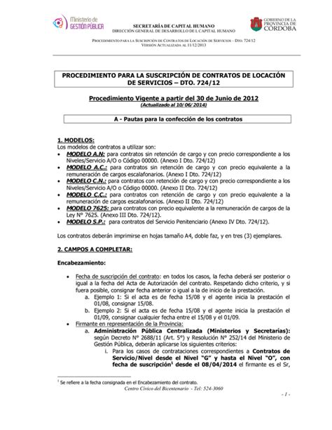 Procedimiento para la Suscripción de Contratos