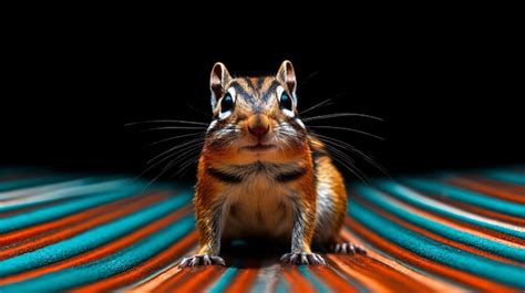 Premium AI Image | Chipmunk with colored stripes