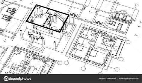 Casa Boceto Arquitectónico Ilustración Vector De Stock 684834394 De