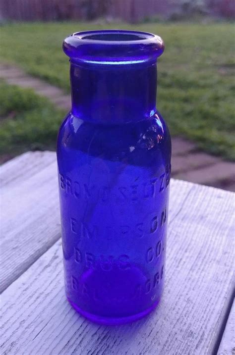 Vintage Cobalt Blue Bromo Seltzer Emerson Drug Co Bottle