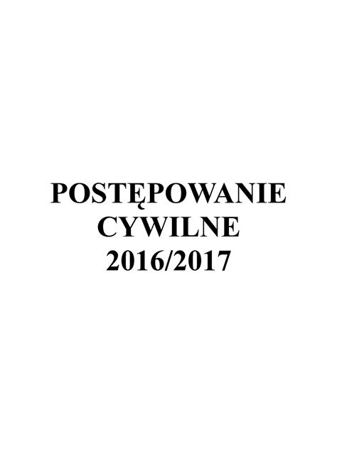 Kpc Skrypt Na Egzamin Post Powanie Cywilne Rozdzia I