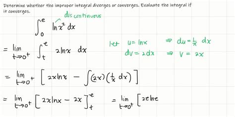 SOLVED Determine Whether The Improper Integral Diverges Or Converges