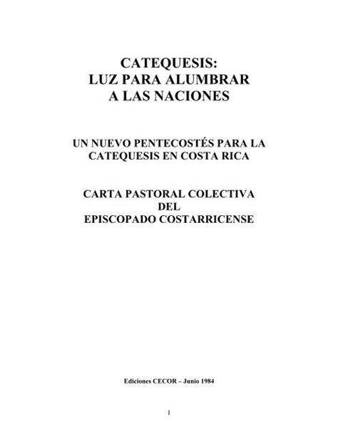 Luz Para Alumbrar A Las Naciones Centro Nacional De Catequesis