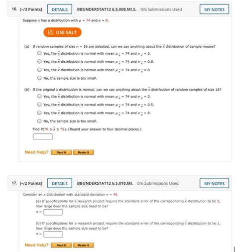 Solved My Notes Points Details Bbunderstat Chegg