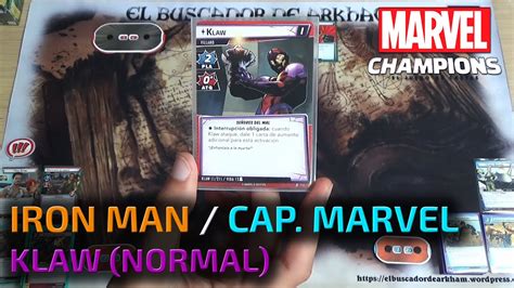 Partida A Marvel Champions Iron Man Y Capitana Marvel Vs Klaw YouTube