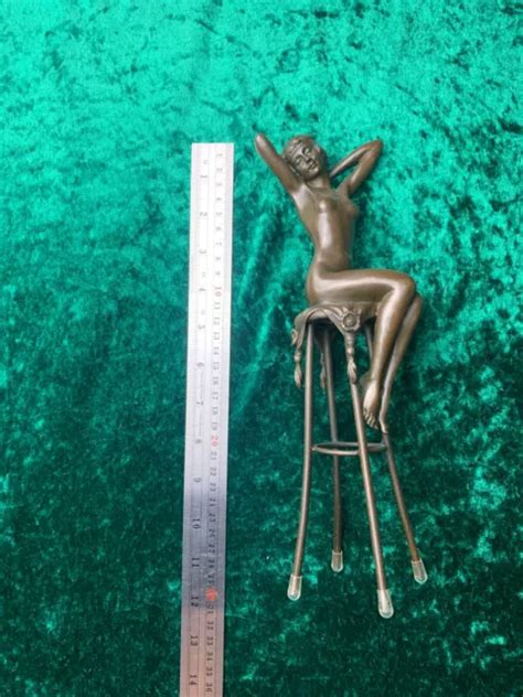 NUDE BRONZE NAKED Art Deco Staue AWAKENING Figure Sculpture 65 00